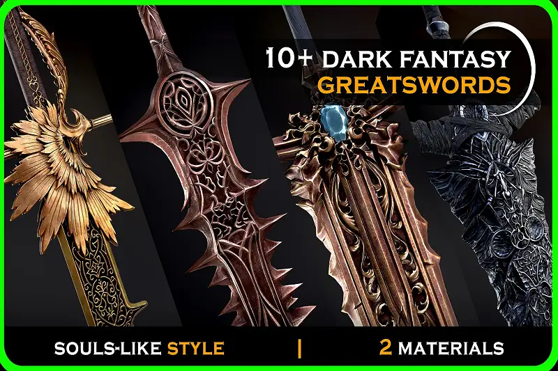 Dark Fantasy Greatsword Asset Thumbnail