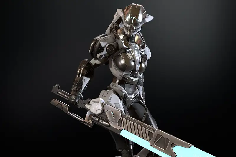 CyberJagg 5 Low-Poly Character Model Asset Thumbnail
