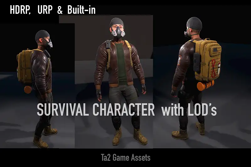 Survival Character with Level of Detail (LOD) Asset Image