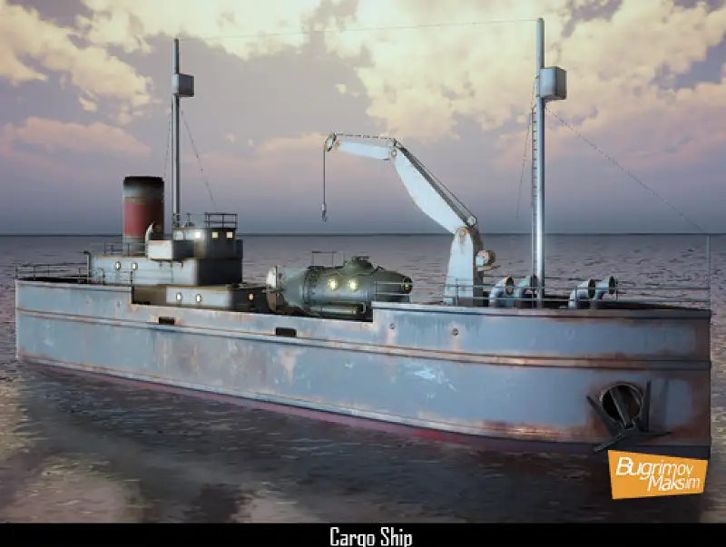 PBR Cargo ship and bathyscaphe Asset Image