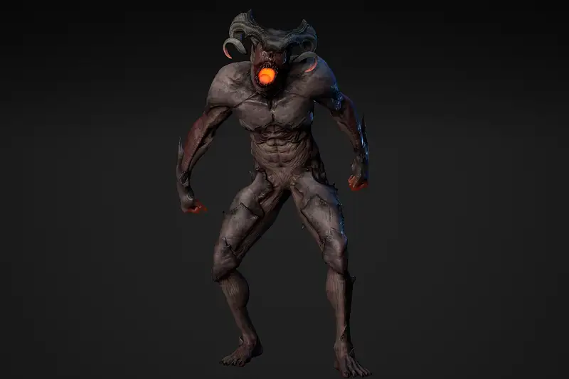Low Poly Demon Model Asset Image