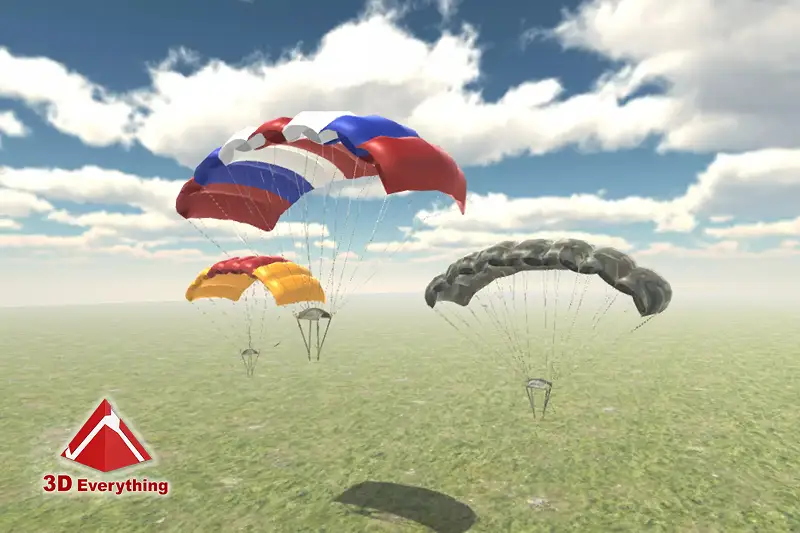 Realistic Parachutes for 3D Projects and Games Asset Thumbnail