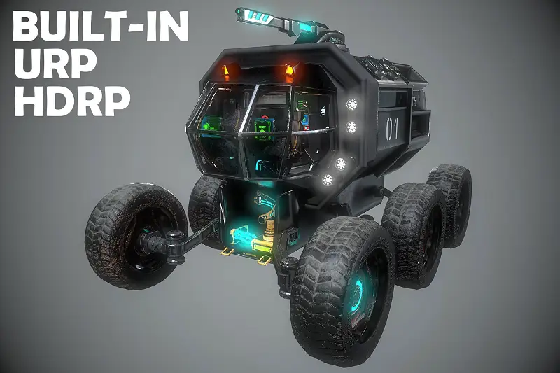 Futuristic Rover Sci-fi with interior Asset Thumbnail