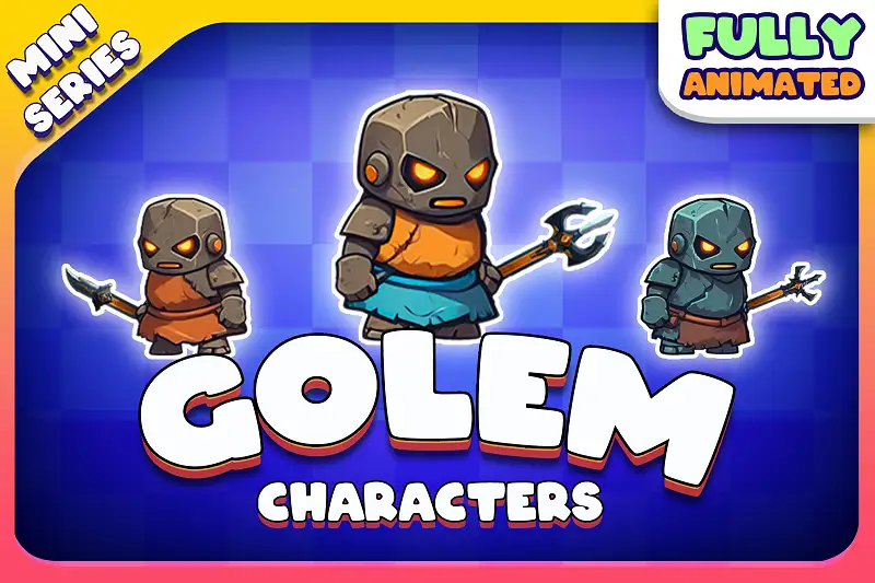 Tiny Golem 2D Animated Character (Spriter) Asset Thumbnail