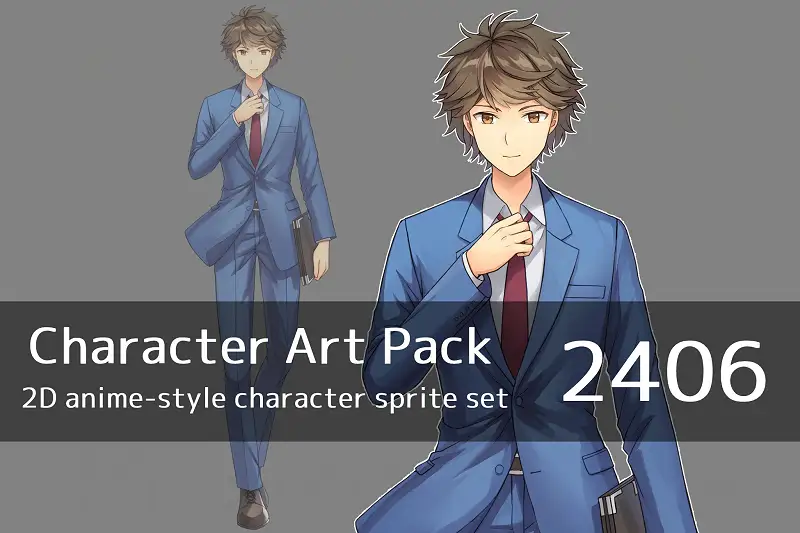 Anime Character Art Pack: Office Worker Asset Thumbnail