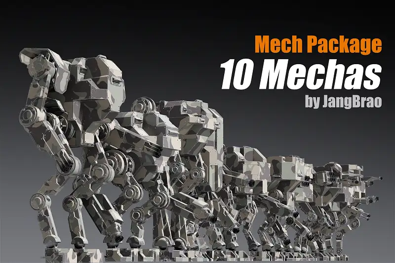 Package of 10 Battle Mechas Asset Thumbnail