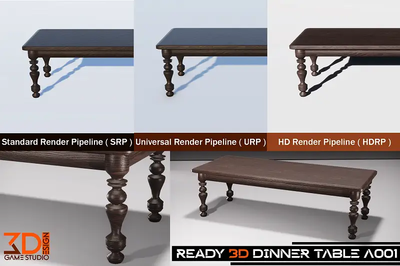 Ready 3D Dinner Table A001 Asset Thumbnail