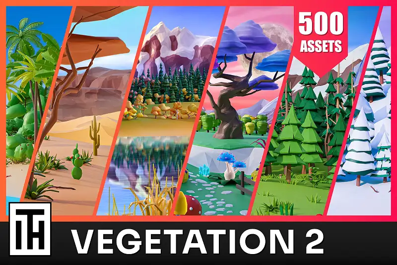 Vegetation 2 - Low Poly 3D Models Pack Asset Thumbnail