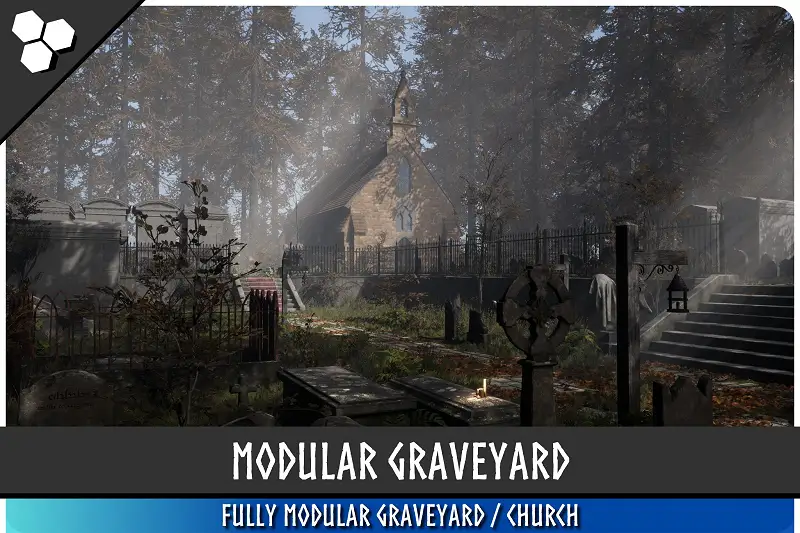 Modular Dark Fantasy Graveyard (Cemetery, Horror Cemetery, Horror Graveyard) Asset Thumbnail