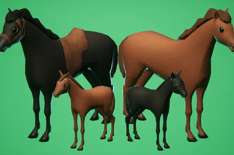 SI - Animated Horse and Foal Asset Thumbnail