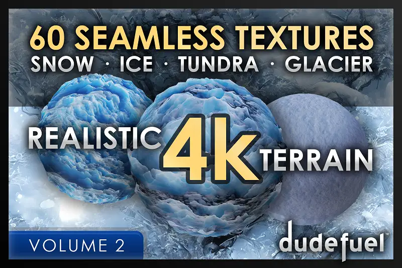 60 Snow & Ice Terrain (4k) Seamless Textures Materials - Vol. 2 Asset Thumbnail