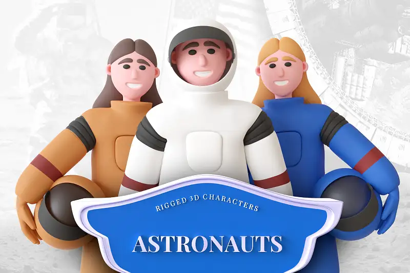 Astronauts - Animated Male and Female Characters Asset Thumbnail