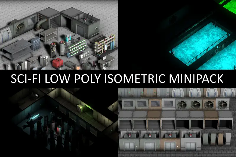 Sci-fi Low Poly Isometric Minipack Asset Thumbnail