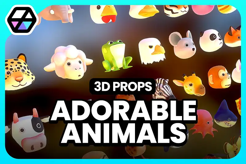 Adorable Animal 3D Props Asset Thumbnail
