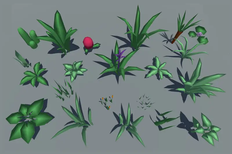 Low Poly Plants & Grass Pack ( 20 items ) Asset Thumbnail