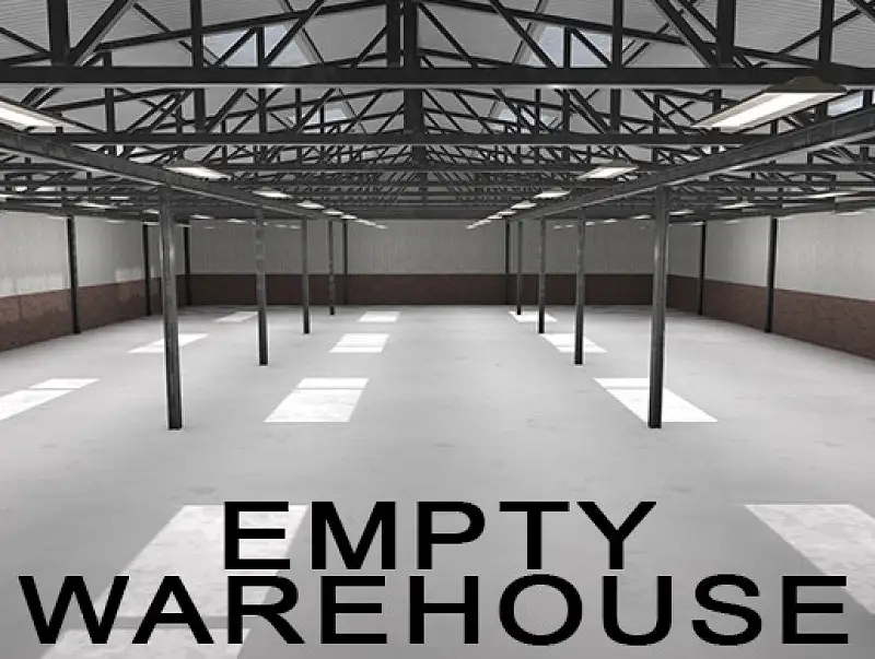 Large Empty Industrial Warehouse Asset Image