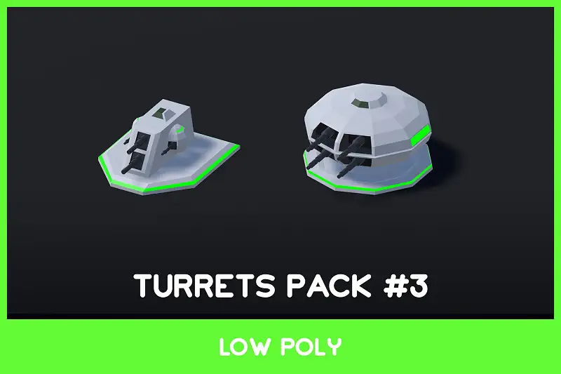 WGX3D - Low Poly Turrets Pack #3 - Free Asset Thumbnail