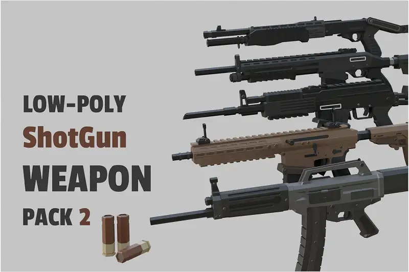 Low Poly ShotGun Weapon Pack 2 Asset Thumbnail