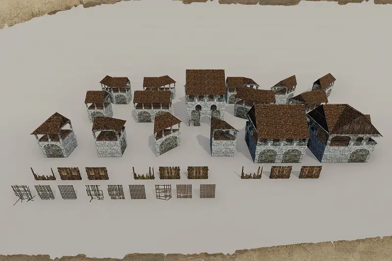 Medieval Modular Stone Walls Kit Asset Thumbnail