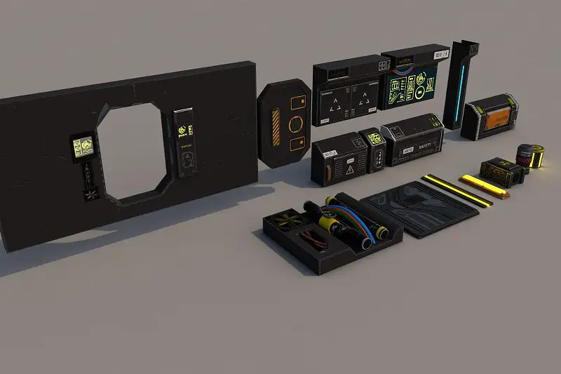 Sci-Fi Corridor 01: Modular Game Map Asset Thumbnail