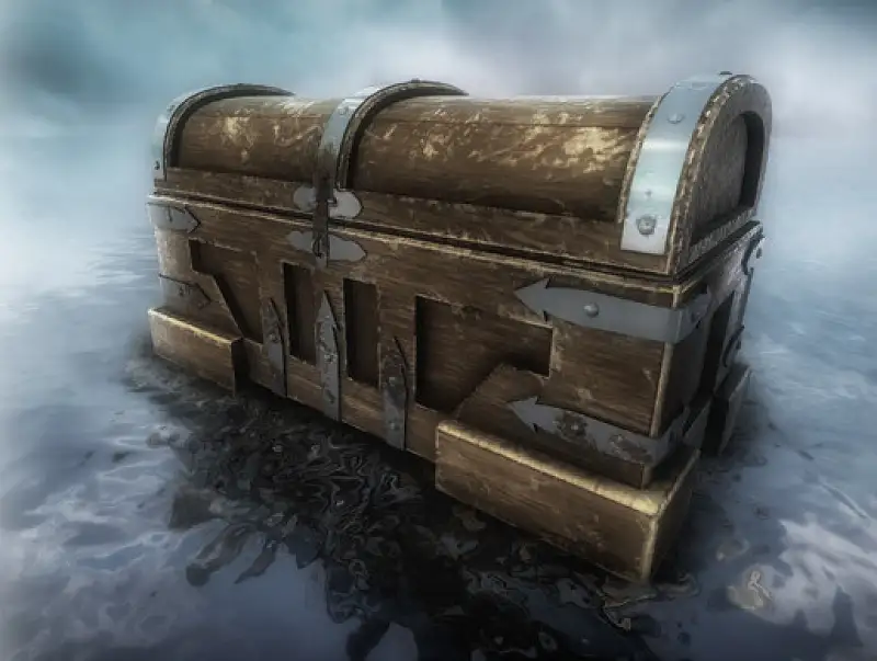 Heavy wooden chest. Asset Image