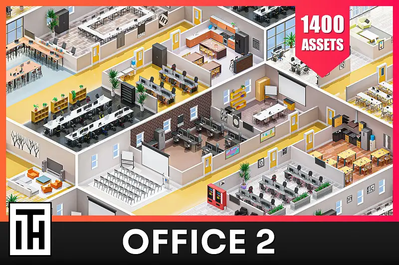 Office 2 - Low Poly 3D Models Pack Asset Thumbnail