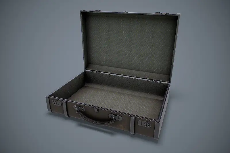 Realistic 3D Suitcase Model Asset Thumbnail