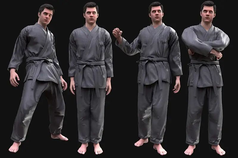 Man in Martial Outfit 1 - Rigged Asset Image