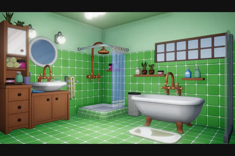 Cozy Cartoon World Bathroom Asset Thumbnail
