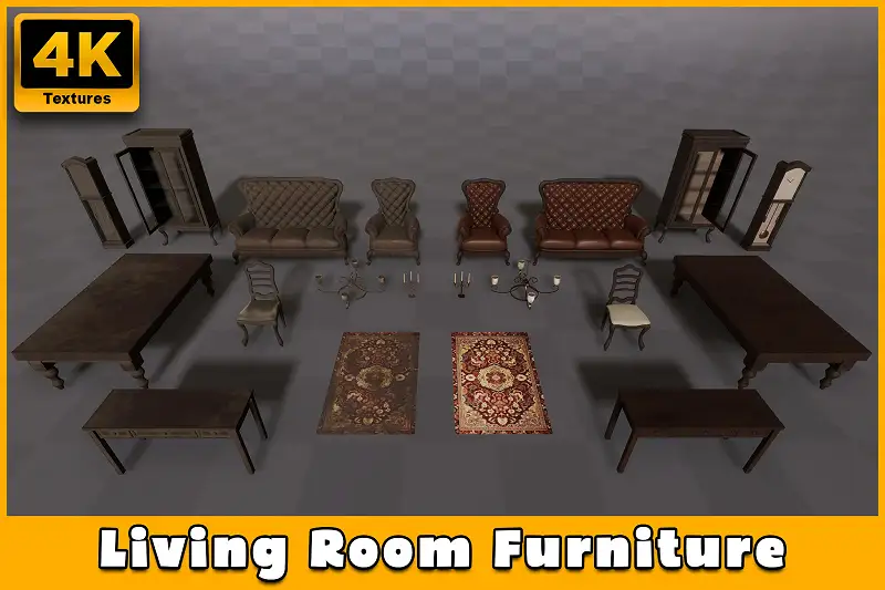 Living Room Furniture / Dirty-Clean Versions Asset Thumbnail