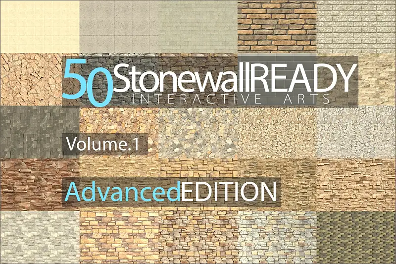 50 Stone Wall Materials Ready, Volume. 1 Asset Thumbnail