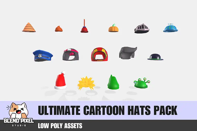 Ultimate Cartoon Hats Pack Asset Thumbnail