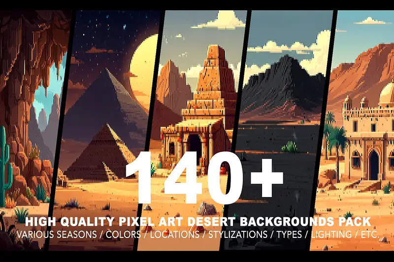 Desert Pixel Art Backgrounds Asset Thumbnail