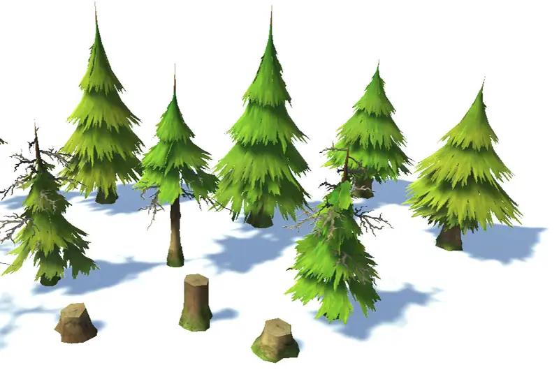 Pine Tree Paint Pack: Low Poly, Hand-Painted Assets Asset Thumbnail