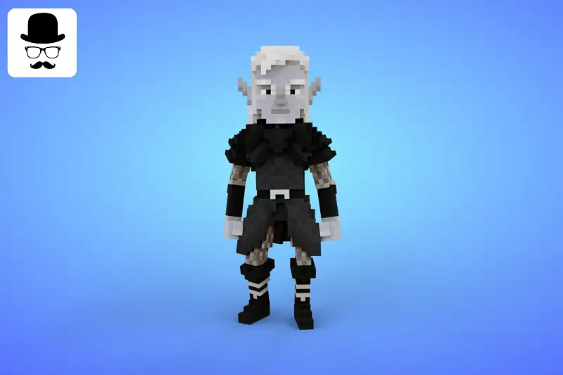 Elf 5 Voxel Character - 3D Lowpoly Fantasy Creature Asset Thumbnail