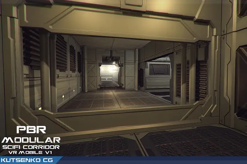 PBR Modular Sci-Fi Corridor v1 VR/Mobile Asset Thumbnail