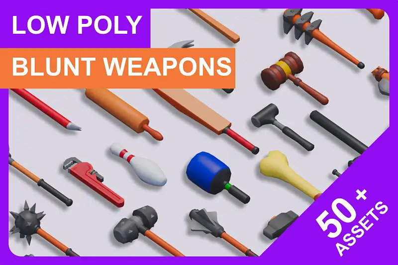 Low Poly Blunt Weapons Pack Asset Thumbnail
