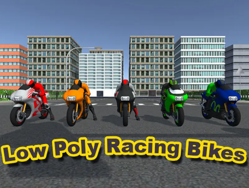 5 Low Poly Racing Bikes With Rider Asset Image