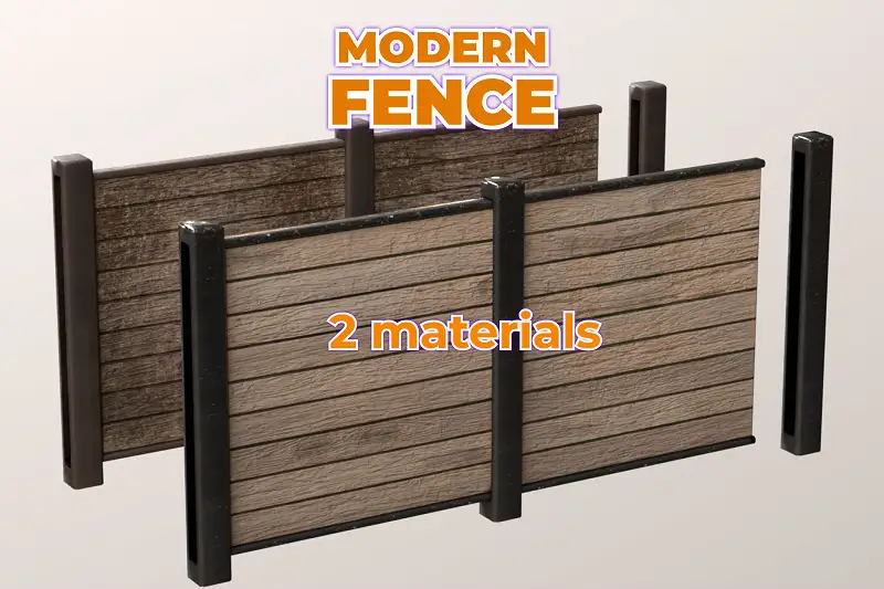Modern Garden Wooden Fence Asset Thumbnail