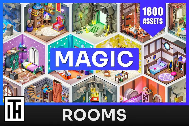 Magic Rooms - Low Poly 3D Models Pack Asset Thumbnail