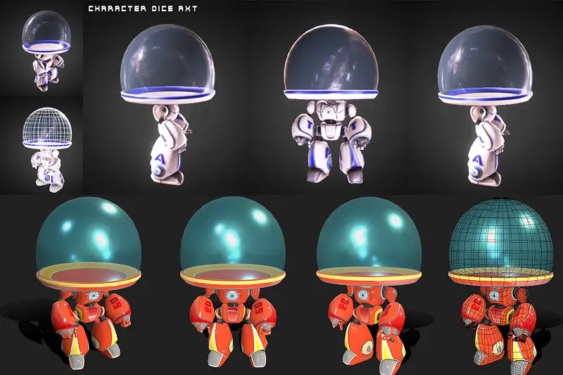 Cute Robot Character Model Asset Thumbnail