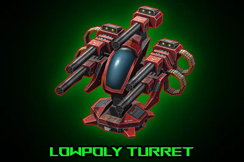 Low-Poly Machine Turret - Mobile RTS Asset Asset Thumbnail