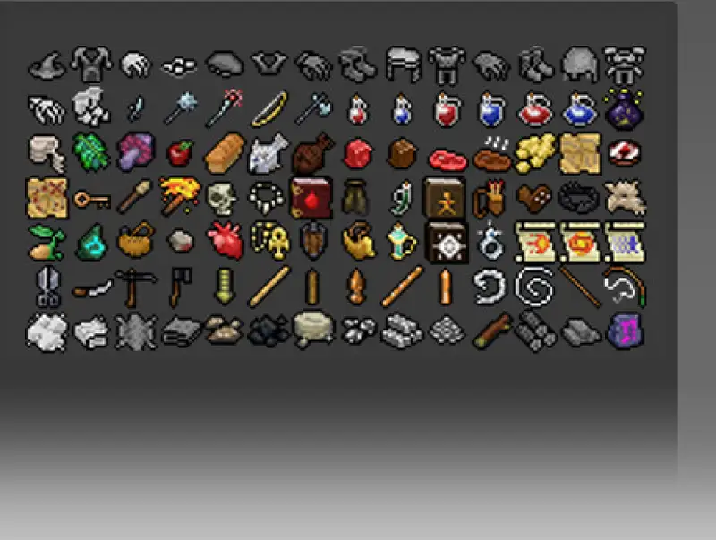 2D RPG Inventory Item Sprites Asset Image