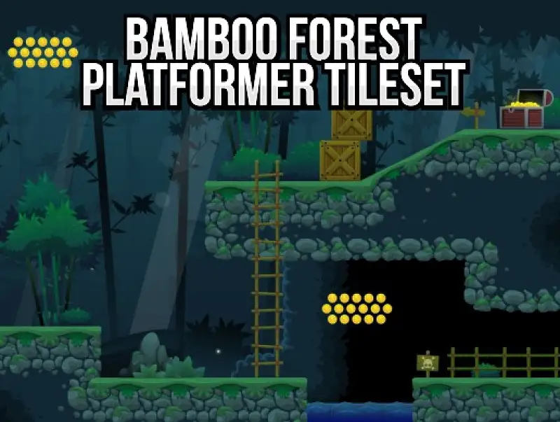 Bamboo Forest - Platformer Tileset Asset Image