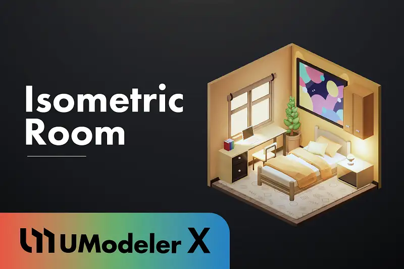 Isometric Lowpoly Room (UModeler X) Asset Thumbnail