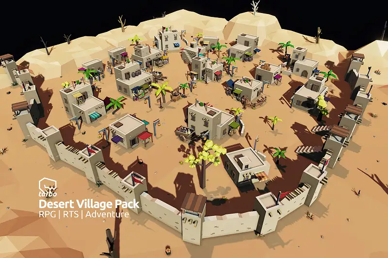 Desert Village Pack - Low Poly 3D Art Asset Thumbnail