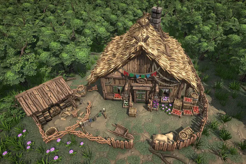 Stylized fantasy pagan village Demo Asset Thumbnail