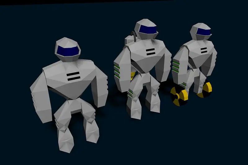 Robot JR-1 (animated) + mod1 & mod2 Asset Thumbnail