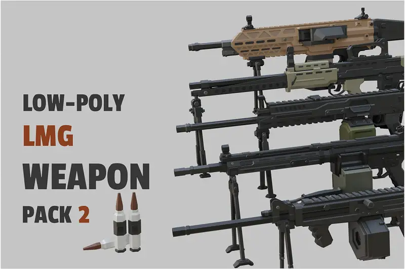 Low Poly LMG Weapon Pack 2 Asset Thumbnail