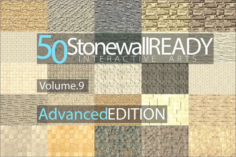 50 Stone Wall Materials Ready, Volume. 9 Asset Thumbnail